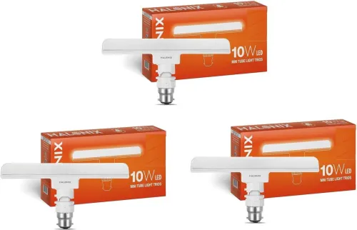 Image of HALONIX 10 W Basic T-Bulb B22 LED Bulb  (White, Pack of 3)