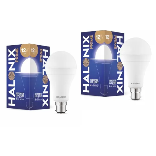 Image of Halonix 12W B22D Emergency Inverter LED Bulb pack of 2