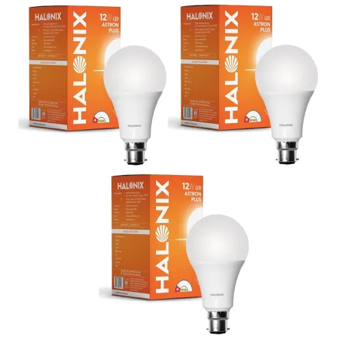 Image of Halonix 12W LED Light Bulb | Cool Day Light (6500K) |Pack of 3