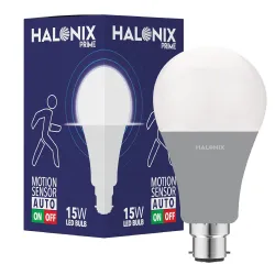 Halonix 15W Motion Sensor LED Bulb: Auto On/Off (B22, White)