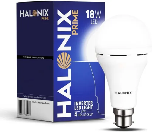 Image of Halonix 18W Rechargeable Emergency Inverter Bulb 4hrs