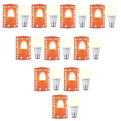 Image of Halonix 2.9 Watt B22D LED Yellow Light led Bulb, Pack of 10, Yellow light