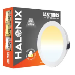 Halonix Polycarbonate 6W Jazz Multi-Color 3 in 1 Ceiling Light | Cutout- 3 inch | Recessed Ceiling Light | Led Recessed 
