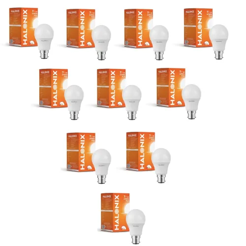 Image of Halonix 7W B22 LED Cool White Bulb, Pack of 10