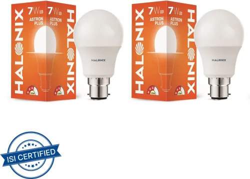 Image of HALONIX 7 W Basic Round B22 LED Bulb (White, Pack of 2)