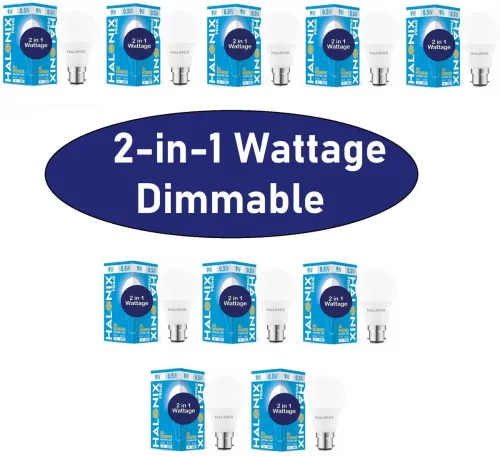 Image of HALONIX 9 W, 0.5 W Basic Round B22 LED Bulb pack of 10