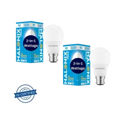 HALONIX 9 W, 0.5 W Basic Round B22 LED Bulb (White, Pack of 2)