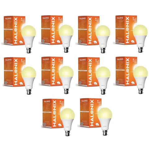 Image of Halonix 9W B22 Yellow Led Bulb, Pack of 10