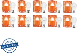 HALONIX 9 W Basic Round B22 LED Bulb (White, Pack of 10)
