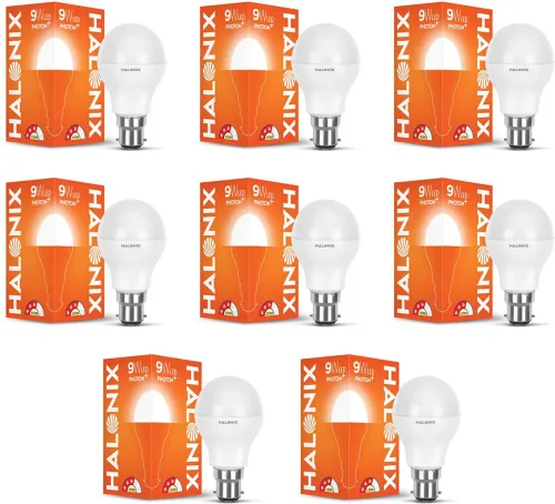 Image of HALONIX 9 W Basic Standard B22 LED Bulb  (White, Pack of 8)