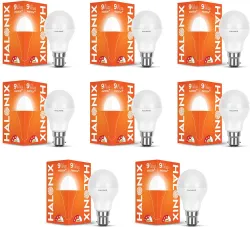 HALONIX 9 W Basic Standard B22 LED Bulb  (White, Pack of 8)
