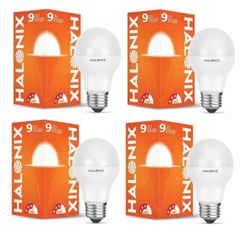 Image of Halonix Astron Plus Base E27 9-Watt LED Bulb (Pack of 4, Cool White)