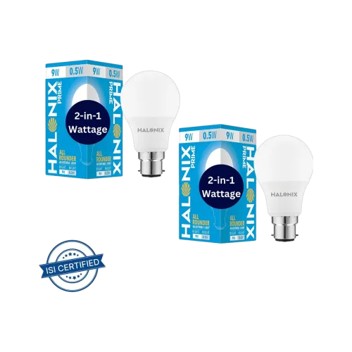Image of HALONIX 9 W, 0.5 W Basic Round B22 LED Bulb (White, Pack of 2)
