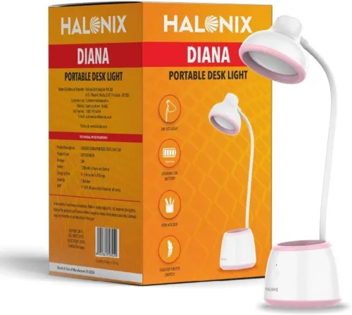 Image of HALONIX Diana Rechargeable 5W Desk Study Lamp (22 cm, White)