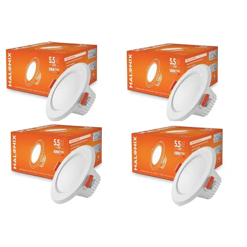 Image of Halonix Kornet 5.5-Watt LED Downlighter (Pack of 4, Cool Day Light)