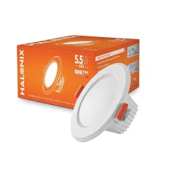 Halonix Kornet 5.5-Watt Concealed downlighter | Junction Box Downlighter | Cut Out- 3 inch | Surge Protection - Upto 4 KV (Pack of 1, White), Polycarbonate