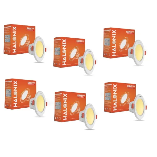 Image of Halonix Kornet LED Ceiling Light | 5.5W Warm White Pack of 6