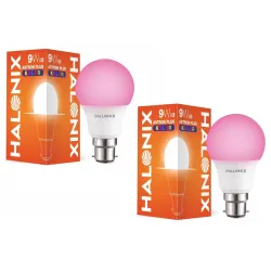HALONIX LED BULB ASTRON PLUS 9W B22 PINK PACK 2