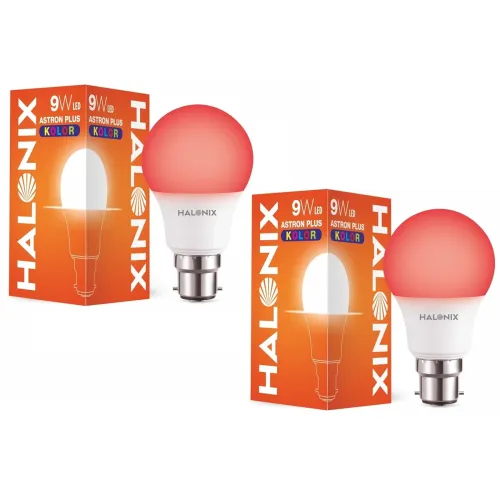 Image of HALONIX LED BULB ASTRON PLUS 9W B22 RED PACK 2