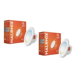 Halonix 5.5W 3-in-1 LED Downlighter (3-inch, Pack of 2)