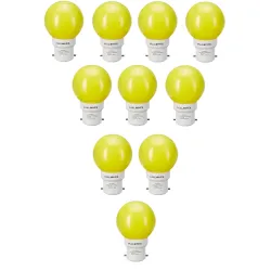 Halonix B22 0.5-Watt Led Night Bulb (Pack of 10, Yellow, Round)