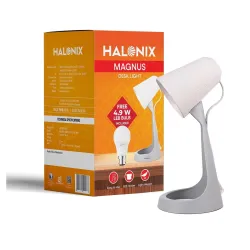 Halonix Magnus Desk Light | with 4.9W Led Bulb | B22 Holder | Light Weight | Easy to use Study lamp | Designer Study | w