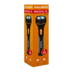 Halonix Massal XL 1W Led Torch Light | Super Bright White Led Flashlight | Bright Flashlights for Emergencies and Camping Gear | Flash Light with AA Batteries Included | Pack 1, 75 Lumen