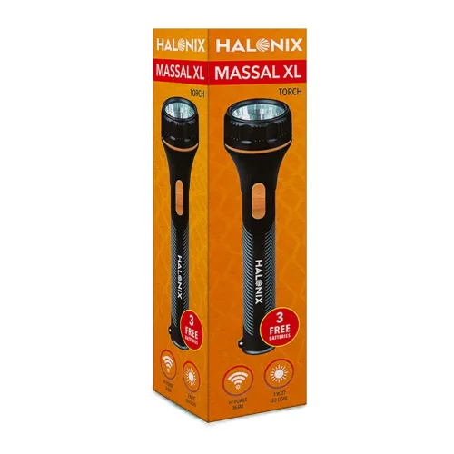 Image of Halonix Massal XL 1W Led Torch Light | Super Bright White Led Flashlight | Bright Flashlights for Emergencies and Campin