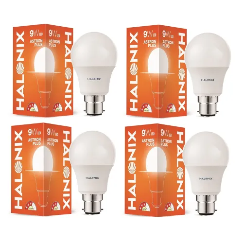 Image of Halonix Photon Plus Base B22 9-Watt LED Bulb (Pack of 4, Warm White)