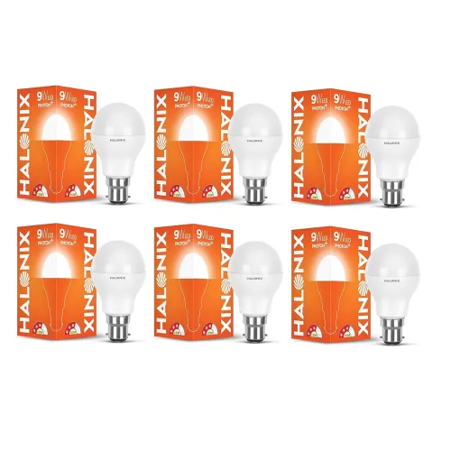 Image of Halonix Photon Plus Base B22 9-Watt LED Bulb (Pack of 6, Cool Day Light)