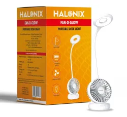 Halonix Polycarbonate Fan-O-Glow Portable Led Desk Light