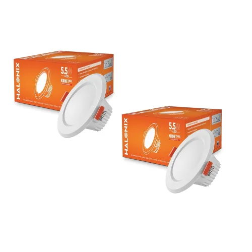 Image of Halonix Polycarbonate Kornet 5.5-Watt LED Downlighter Pack of 2