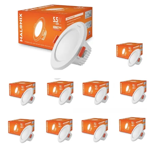 Image of Halonix Polycarbonate Kornet 5.5-Watt Junction Box White LED Downlighter| Cut Out- 3 inch|