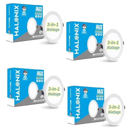 Image of Halonix Polycarbonate 10W,5W,0.5W Jazz Multi-Wattage 3-in-1 Ceiling Light|Cutout- 4 Inch|Recessed Ceiling Light|Led Rece