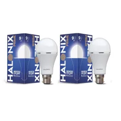 Halonix Rechargeable Emergency Inverter Led Bulb B22 9-Watt - White Pack Of 2(B22D)