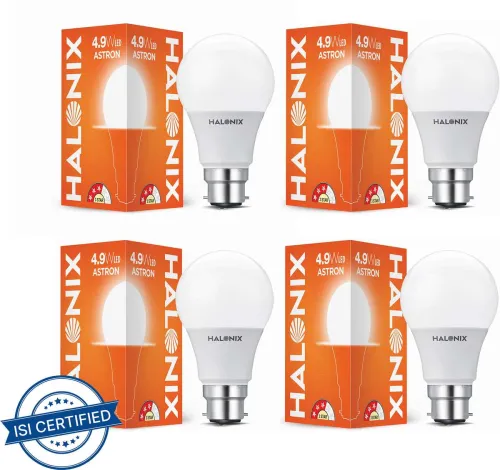 Image of HALONIX 4.9 W Basic Round B22 LED Bulb (White, Pack of 4)