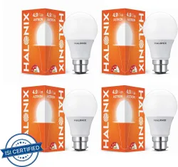 HALONIX 4.9 W Basic Round B22 LED Bulb (White, Pack of 4)