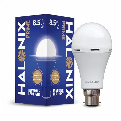 Image of Halonix 8.5W B22 LED Rechargeable Emergency Bulb (White)