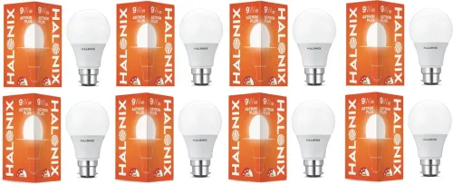 Image of HALONIX 9 W Basic Round B22 LED Bulb  (White, Pack of 8)