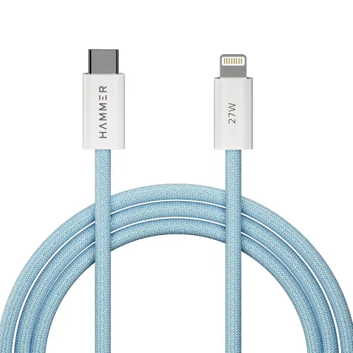 Image of HAMMER 27W Type-C to Lightning 8 Pin Nylon Braided Cable, 27W Fast Charging