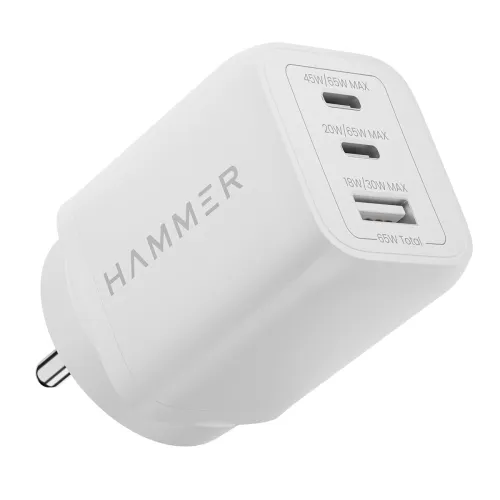 Image of Hammer 65W GaN Fast Charger (Dual USB-C + USB-A)