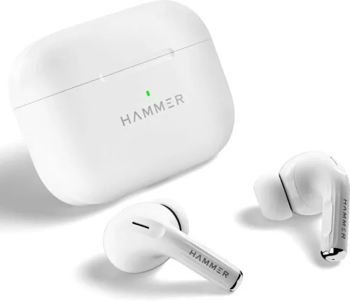 Image of Hammer Aero Max ENC + ANC earbuds TWS with Clear Calling, 30Hrs Playtime Bluetooth Headset (White, True Wireless)