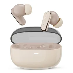HAMMER Aura ANC Earbuds Wireless, 32dB ANC Ear Buds with ENC, Low Latency Gaming Earbuds with 35ms Mode, 50H Playtime, 13mm Titanium Driver, Transparency Mode, IPX4, Bluetooth 6.0, Beige