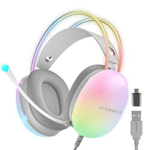 Image of HAMMER Blaze Wired Over Ear Gaming Headphones with Mic