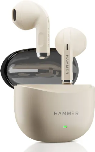 Image of Hammer Ultra Pods Tws Earbuds, Latest Bluetooth V6.0, 50H Playtime Bluetooth (Beige, True Wireless)