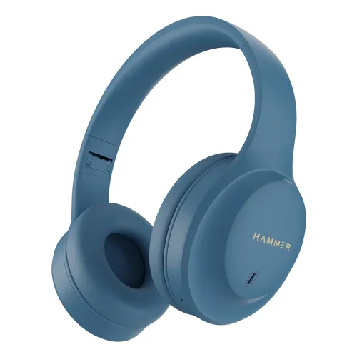 Image of HAMMER Vibe ENC Bluetooth Headphone, 40mm Driver, Dual Pairing, 50hrs Playtime, Voice Assistant, BT V5.4, Game Mode, Sof