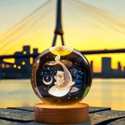 Hamsa 3D Crystal Ball LED Night Lamp USB Powered