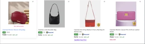 Image of Handbags & Clutches at minimum 90% Discount