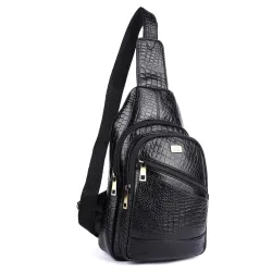 Handcrafted Leather Sling Bag for Men - Premium Versatile Design Crossbody Chest Pack with Adjustable Strap