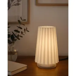 Handcrafted Wave Ambient Bedside Table Lamp